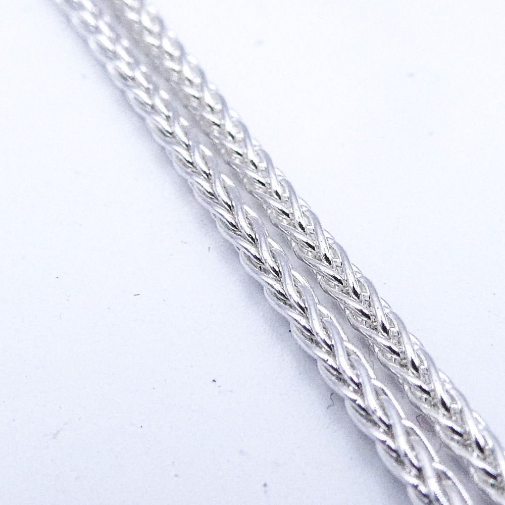 New Sterling Silver Italy Spiga Adjustable Chain Necklace 24" Stackable 1.3 mm